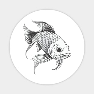 Monochrome carp Magnet